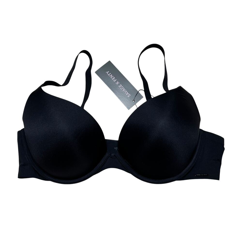 Savage X Fenty New Microfiber Push-Up Bra Black Caviar Size 38D